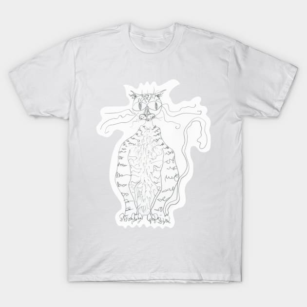 Frazzle cat (cut-out) T-Shirt by FJBourne